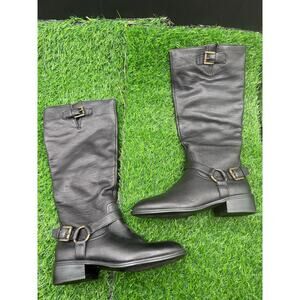 Lauren by Ralph Lauren- Black-Leather- Riding Boots- Size 5.5W
